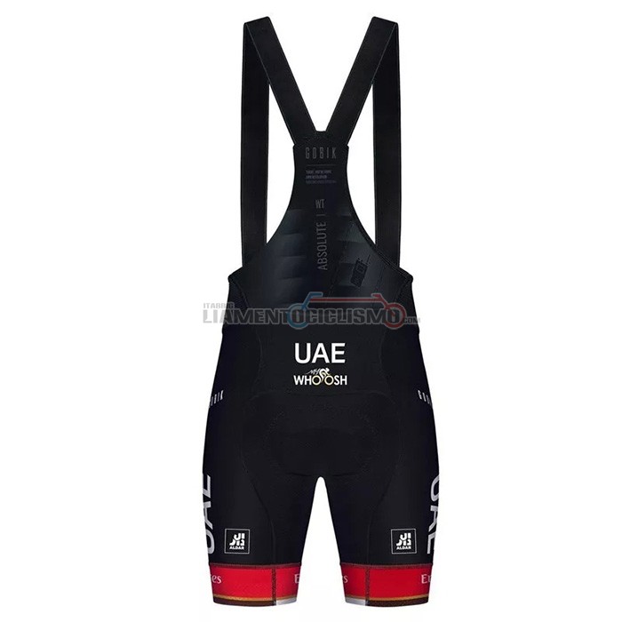 Abbigliamento Ciclismo UAE Manica Corta 2021 Nero Bianco Rosso